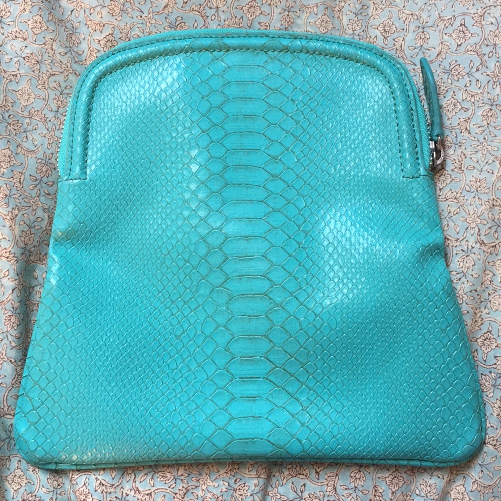Embossed Croc Clutch